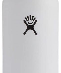 Hydro Flask Water Bottle 621 ml (21 oz), Stainless Steel & Vacuum Insulated, Standard Mouth with Leak Proof Stainless Steel Cap, White