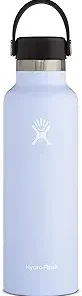 Hydro Flask 21 oz. Water Bottle - Stainless Steel, Reusable, Vacuum Insulated with Standard Mouth Flex Lid , Fog