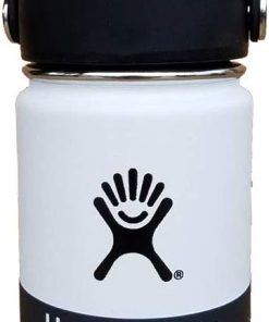 Hydro Flask 12 oz Wide Mouth Double Wall Vacuum Insulated Stainless Steel Leak Proof Sports Water Bottle, Wide Mouth with BPA Free Flex Cap, White