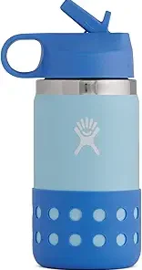 Hydro Flask 12 OZ Kids Wide Mouth Straw LID and Boot ICE