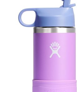 Hydro Flask Kids Water Bottle for School - Stainless Steel and Insulated with Straw Cap - 12 Oz in Anemone Purple