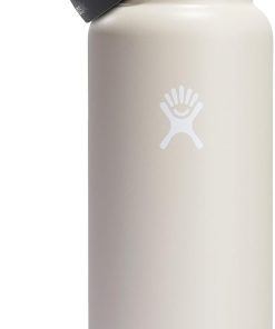 Hydro Flask Water Bottle - Insulated Stainless Steel - Wide Straw Lid, Non Spill, Leakproof in 40 Oz Oat Tan