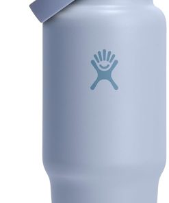 Hydro Flask Travel Water Bottle - Insulated Stainless Steel - Wide Straw Lid, Non Spill, Leakproof in 32 Oz Surf Blue