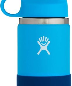 Hydro Flask 12 oz. Kids Wide Mouth Water Bottle with Straw Lid- Stainless Steel, Reusable, Vacuum Insulated