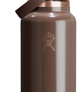 Hydro Flask Water Bottle - Insulated Stainless Steel - Wide Mouth Flex Straw Lid, Non Spill, Leakproof and Refillable in 32 Oz Chocolate Rose Gold
