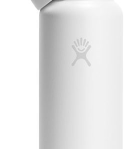 Hydro Flask Water Bottle - Insulated Stainless Steel - Wide Straw Lid, Non Spill, Leakproof in 40 Oz Tonal White
