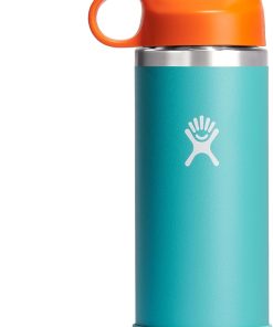 Hydro Flask Kids Water Bottle for School - Stainless Steel and Insulated with Straw Cap - 18 Oz in Seaspray Blue
