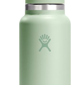 Hydro Flask Water Bottle - Insulated Stainless Steel - Wide Mouth Chug Lid, Non Spill, Leakproof in 32 Oz Aloe Green