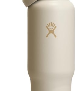 Hydro Flask Travel Water Bottle - Insulated Stainless Steel - Wide Straw Lid, Non Spill, Leakproof in 40 Oz Coconut Cream