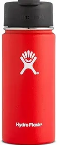 Hydro Flask 12 oz Travel Coffee Flask | Stainless Steel & Vacuum Insulated | Wide Mouth with Hydro Flip Cap | Lava