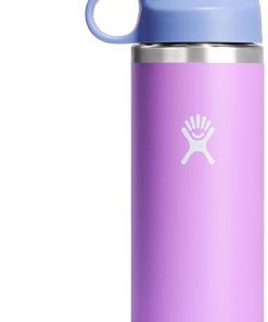 Hydro Flask Kids Water Bottle for School - Stainless Steel and Insulated with Straw Cap - 18 Oz in Anemone Purple