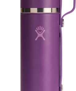 Hydro Flask Hot Flask & Cup ?C Insulated Stainless Steel, Hot Drink Travel Container for Coffee 28 Oz Beachplum Purple