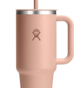 Hydro Flask Travel Tumbler with Handle, Lid and Straw - Insulated Stainless Steel in 40 Oz Seacliff