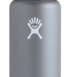 Hydro Flask Vacuum Insulated Stainless Steel Water Bottle Wide Mouth with Straw Lid (Graphite, 32-Ounce)