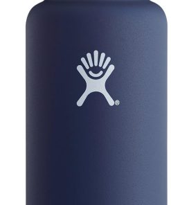 Hydro Flask Vacuum Insulated Stainless Steel Water Bottle Wide Mouth with Straw Lid (Cobalt, 32-Ounce)