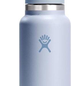 Hydro Flask Water Bottle - Insulated Stainless Steel - Wide Mouth Chug Lid, Non Spill, Leakproof in 32 Oz Surf Blue