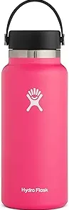 Hydro Flask Water Bottle - Stainless Steel & Vacuum Insulated - Wide Mouth 2.0 with Leak Proof Flex Cap - 32 oz, Watermelon