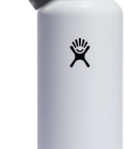 Hydro Flask Water Bottle - Insulated Stainless Steel - Wide Straw Lid, Non Spill, Leakproof in 40 Oz White