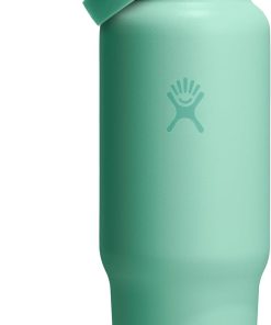 Hydro Flask Travel Water Bottle - Insulated Stainless Steel - Wide Straw Lid, Non Spill, Leakproof in 40 Oz Mermaid Green