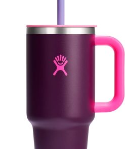Hydro Flask 32 Oz Travel Tumbler with Handle, Lid and Straw - Insulated Stainless Steel in 32 Oz Sugarplum
