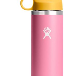 Hydro Flask Kids Water Bottle for School - Stainless Steel and Insulated with Straw Cap - 18 Oz in Dahlia