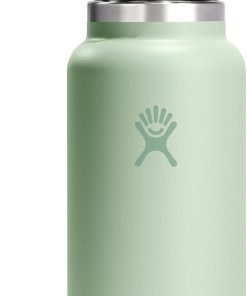 Hydro Flask Water Bottle - Insulated Stainless Steel - Wide Mouth Flex Lid, Non Spill, Leakproof and Refillable in 32 Oz Aloe Green