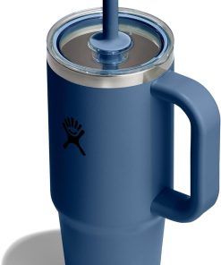 Hydro Flask 24 Oz Travel Tumbler with Handle, Clear Lid and Straw - Insulated Stainless Steel