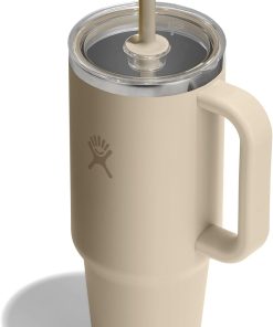 Hydro Flask 24 Oz Travel Tumbler with Handle, Clear Lid and Straw - Insulated Stainless Steel