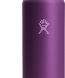 Hydro Flask Water Bottle - Insulated Stainless Steel - Non Spill, Leakproof in 24 Oz Beachplum Purple