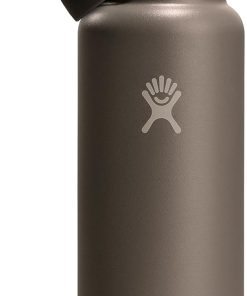 Hydro Flask Water Bottle - Insulated Stainless Steel - Wide Mouth Flex Straw Lid, Non Spill, Leakproof and Refillable in 40 Oz Sandpiper