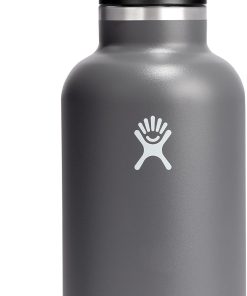Hydro Flask Water Bottle - Insulated Stainless Steel - Wide Mouth Flex Lid, Non Spill, Leakproof and Refillable in64 Oz Stone