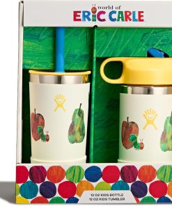 Hydro Flask Kids Water Bottle and Tumbler Bundle Set for School - Stainless Steel and Insulated with Straw Cap - 12 Oz World of Eric Carle? Fruit